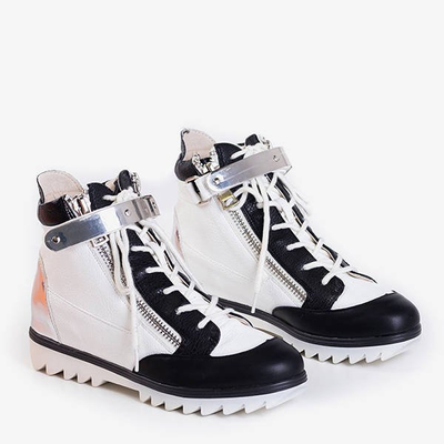 Bottines de sport noires et blanches avec finition laquée Krillas - Footwear