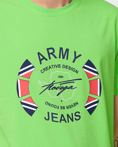 T-shirt imprimé homme vert - Vêtements
