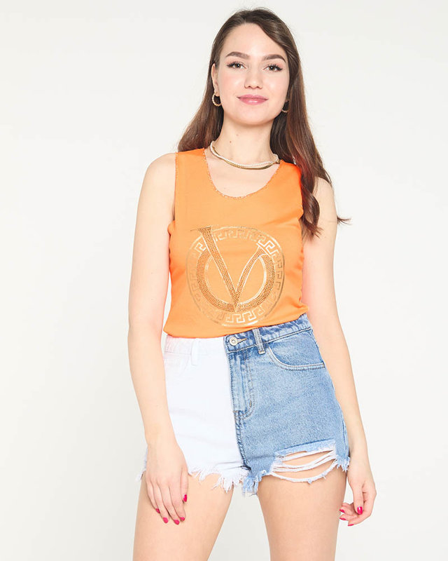 Top imprimé orange - Vêtements