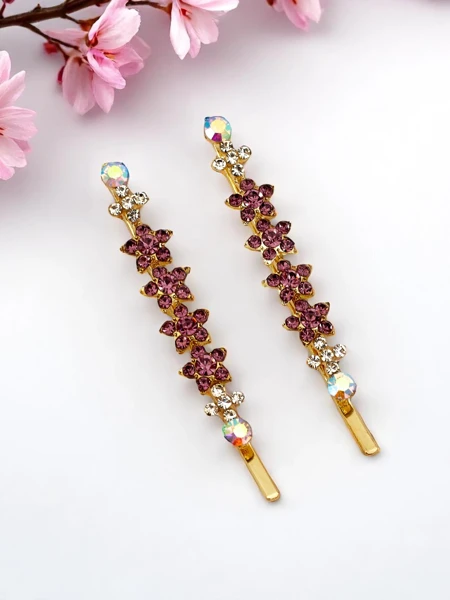 Royalfashion Barrette avec fleurs en strass Sparkle Blossom