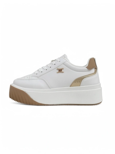 Sneakers pour femmes Arianna Bianco sur plateforme en cuir écologique de 5 cm