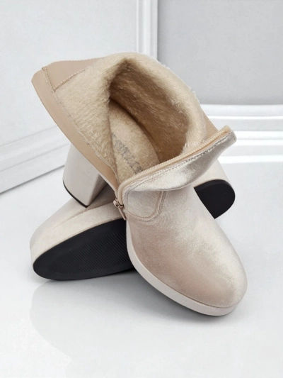 Bottines pour femmes à talons épais imitation velours Miss