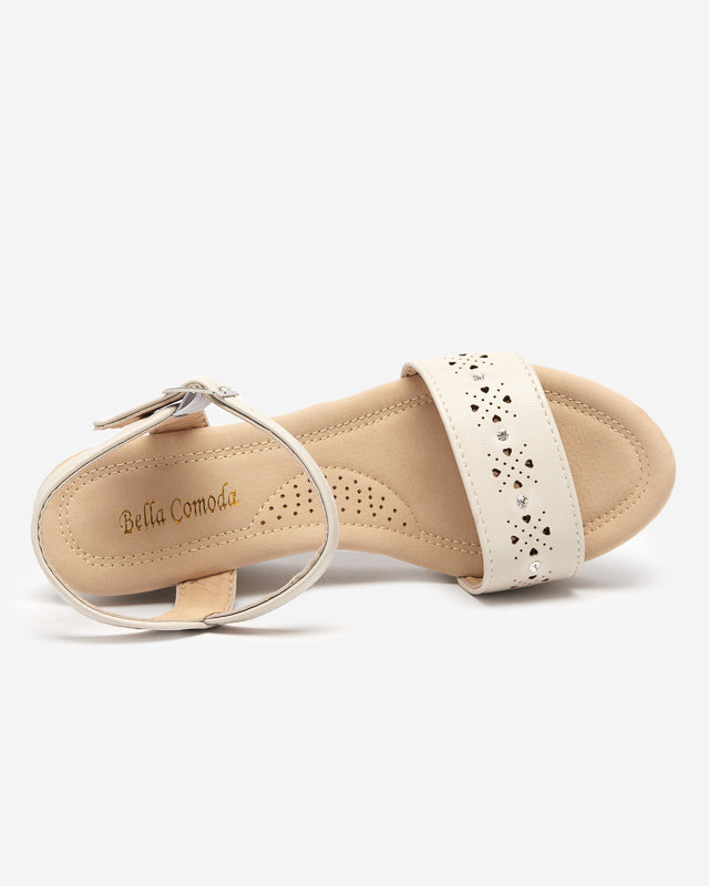 Sandales compensées beiges pour femmes Bellomia - Chaussures