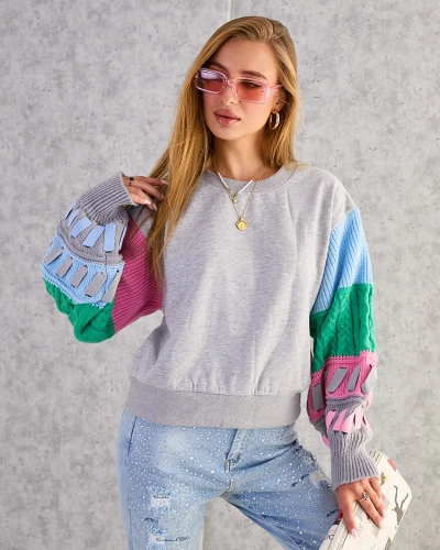 Royalfashion Sweatshirt à manches colorées pour femmes