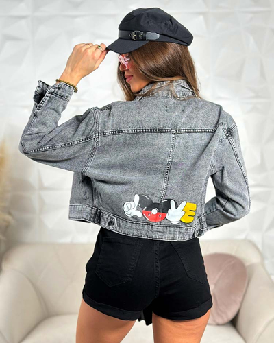 Royalfashion Veste en jean pour femme avec lettrage