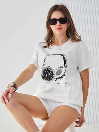 T-shirt en coton pour femmes Royalfashion avec impression