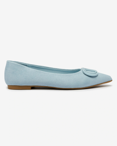 Royalfashion Ballerines bleues à bout pointu pour femme avec embellissement sur le nez Tidita