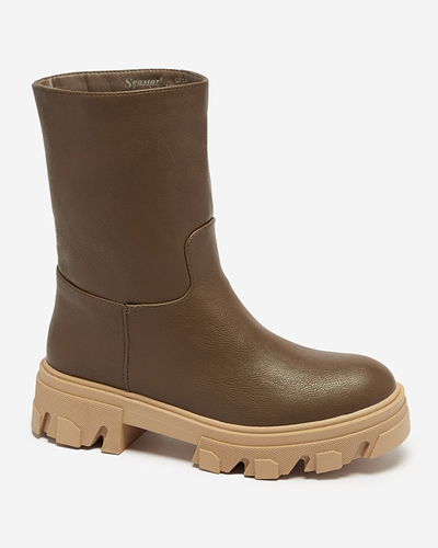 Bottines à enfiler marron foncé pour femme avec isolation Mekira - Footwear