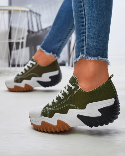 OUTLET Baskets sport vertes à plateforme Nacarry pour femme - Chaussures
