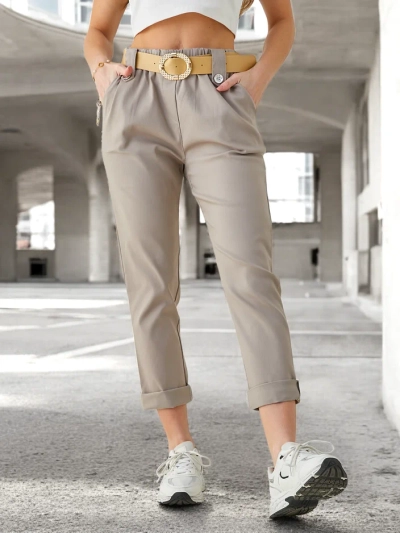 Pantalon en viscose Royalfashion pour femmes avec une ceinture