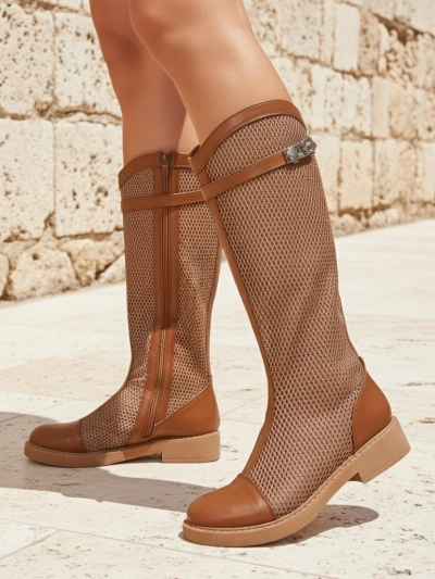 Royalfashion Bottines pour femmes à talons perforées Ovittole