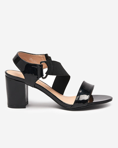 OUTLET Sandales vernies noires pour femme sur le post Wopala-Footwear
