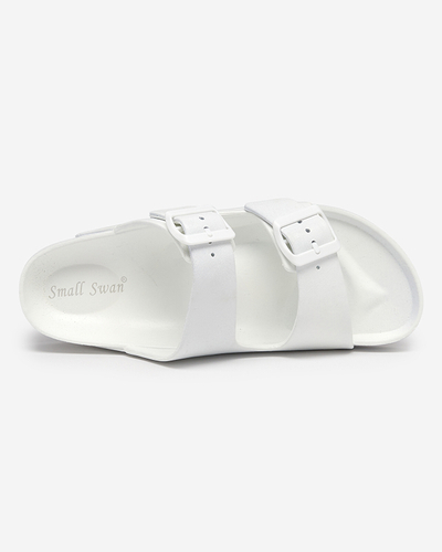 Chaussons blancs pour femme avec fermoirs. Teliwo - Footwear