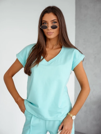 Ensemble décontracté en coton Royalfashion pour femmes avec des manches courtes