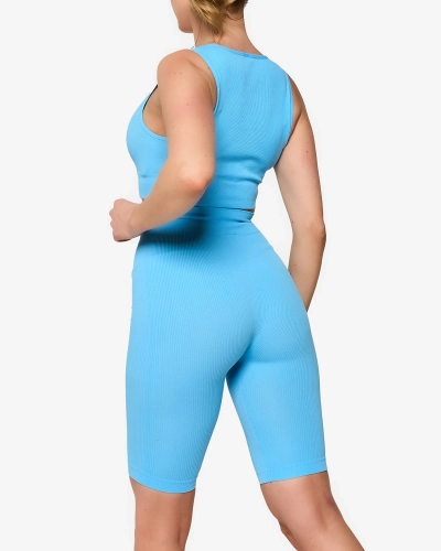 Ensemble de sport rayé bleu pour femme - Vêtements