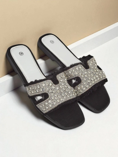 Royalfashion Sandales femme avec strass CrystalEase