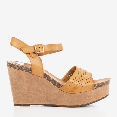 Sandales pour femmes marron clair sur le coin Autonoe - Chaussures 1