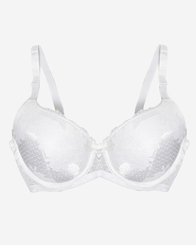 Soutien-gorge blanc avec dentelle décorative - Sous-vêtements