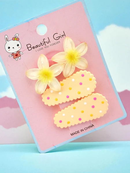 Lot de barrettes avec motif fleur