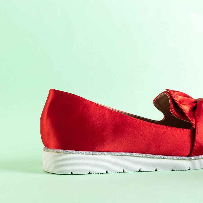 Mocassins femme rouges avec un nœud Laverton - Chaussures