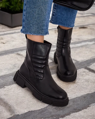 Bottines de cheville en cuir écologique pour femmes Royalfashion Borou