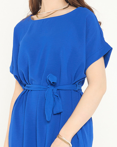 Blouse tunique longue pour femme Cobalt avec une cravate - Vêtements
