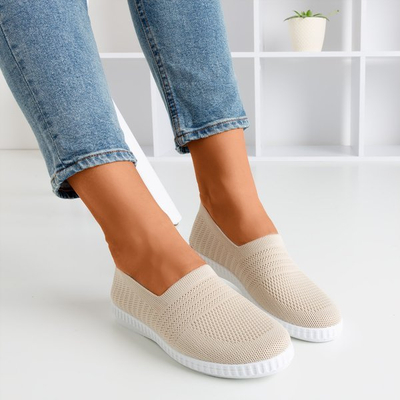 Baskets à enfiler pour femmes Beige Rutare - Chaussures 1