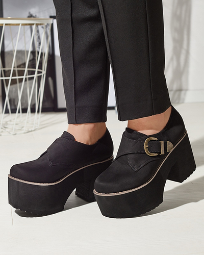 Demi-souliers noirs à talon haut pour femmes Kiacca- Footwear