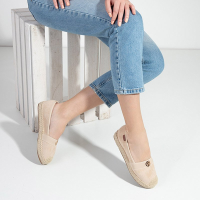 Espadrilles femme beiges à talons plats Anatola - Chaussures