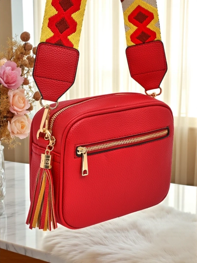 Royalfashion Petit sac à main pour femme en cuir écologique avec bandoulière colorée Kovi Lace