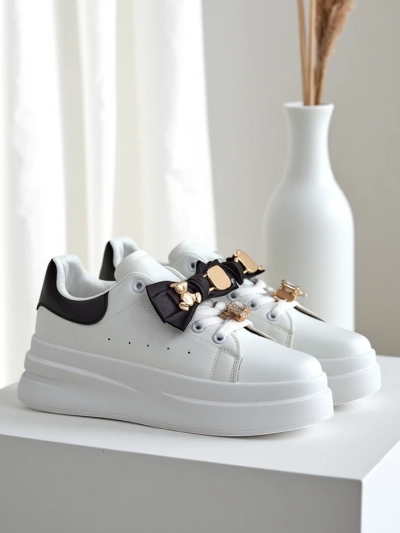 Royalfashion Baskets plateforme pour femmes avec un nœud Genimma