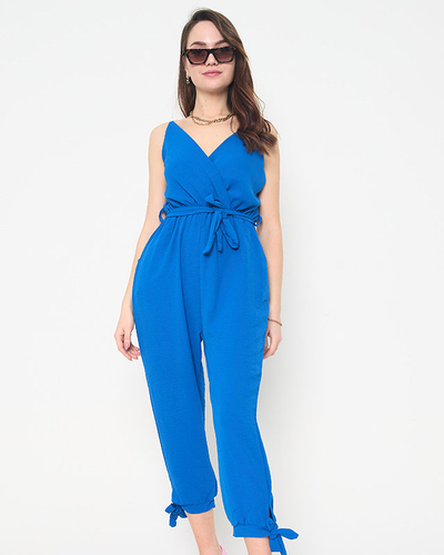Combinaison femme bleue à fines bretelles - Vêtements