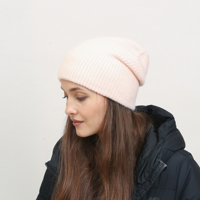 Bonnet en tricot rose clair pour femme - Accessoires