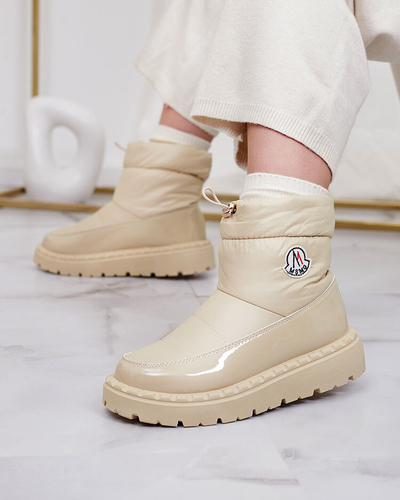 Royalfashion Bottes de neige à enfiler pour femme de couleur beige Ireda