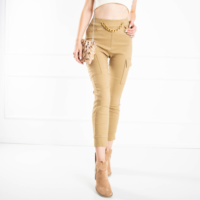 Pantalon cargo femme, beige - Vêtements