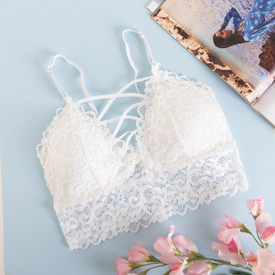 Soutien-gorge Bralette Femme Blanc Dentelle - Sous-Vêtements