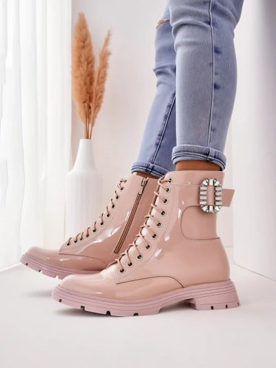Royalfashion Bottines à lacets pour femmes Lacero