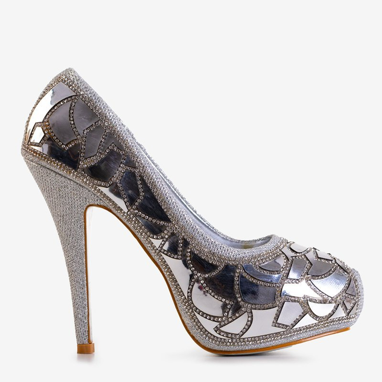 OUTLET Escarpins femme argent à talon haut Sera - Chaussures