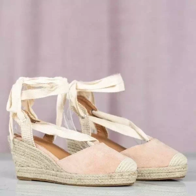 OUTLET Espadrilles roses compensées Margaretta - Chaussures