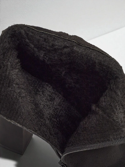 Bottines femme en daim écologique à talons épais Zavrina