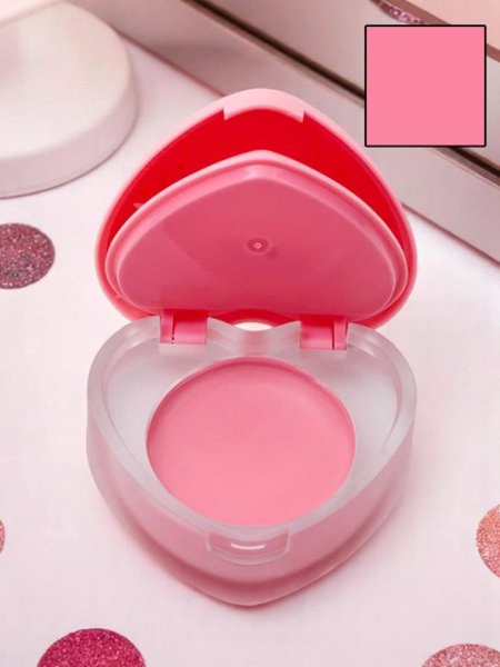 Rouge à lèvres et blush 2-en-1 dans un pot en forme de cœur Rose