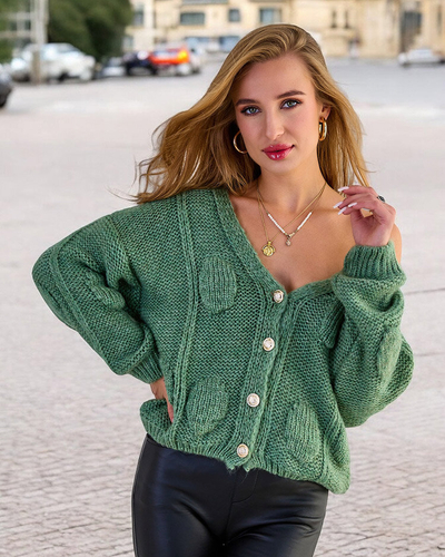 Royalfashion Pull tricoté pour femme avec boutons