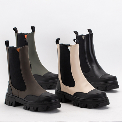 Bottes beiges pour femmes sur une semelle massive Rosidi - Chaussures