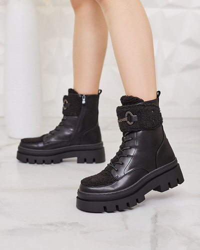 Royalfashion Bottes pour femmes en peau de mouton Faeltone