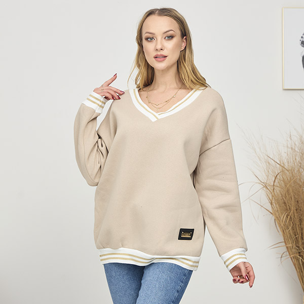 Sweat-shirt isolé pour femme en beige- Vêtements