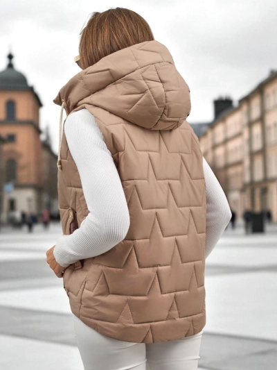 Veste matelassée sans manches à capuche Crimson Haze