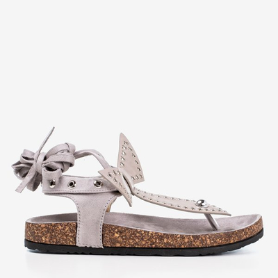 OUTLET Sandales Celione gris clair à nouer - Footwear