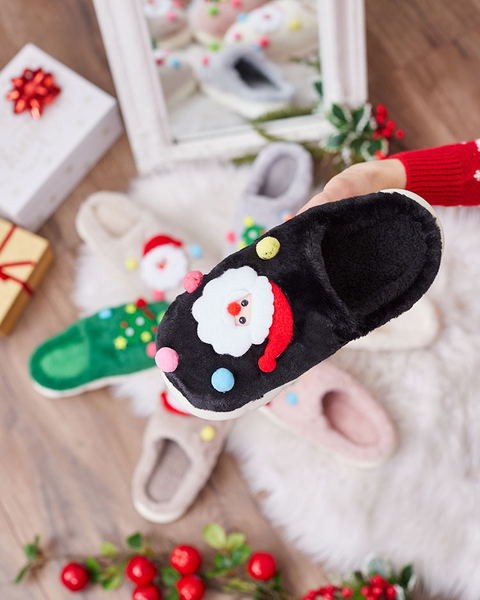Royalfashion Chaussons de Noël pour femme en noir Fertemse