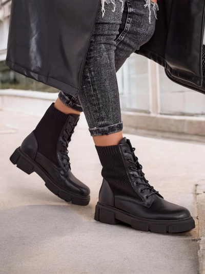 Bottines plates pour femmes en dentelle Rowic