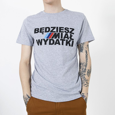 T-shirt homme en coton gris avec imprimé - Vêtements